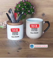 Hukuk Okuduğumu Söylemiş Miydim Kalemlik, Kupa Bardak T Kişiye Özel Hediye (Model 2)