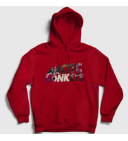 Presmono Unisex Gri Mask Arctic Monkeys Kapüşonlu Sweatshirt 14763tt (Kırmızı)