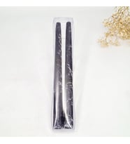 2Lİ RENKLİ ŞAMDAN MUMU 25x2 cm (Siyah)