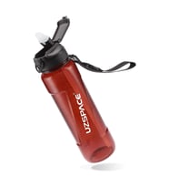 Uzspace FiftyFifty PİPETLİ 850ml Tritan Su Matarası (Kırmızı)