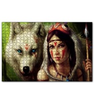 Cakapuzzle Savaşçı Kızılderili Kız Fantezi  Puzzle Yapboz MDF (Ahşap) (1000 Parça)