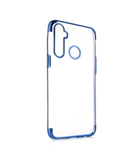 Realme C3 Kılıf Zore Dört Köşeli Lazer Silikon Kılıf (Mavi)