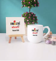 Endüstri Mühendisi Kupa Bardak Lacivert Dekoratif Taş Baskı (Model 9)