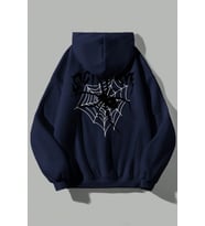 Scream Baskılı Oversize Sweatshirt (Lacivert)