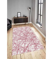 Dijital Baskılı Yıkanabilir Kaymaz Modern Renkli Salon Halısı Mutfak Halısı Yolluk ND-HY-909 (Pembe)