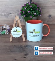 Diyetisyen Kupa Bardak Kırmızı ve Ahşap Anahtarlık Hediye Diyetisyene Hediye Diyetisyenler Günü Hediyesi (Model 12)