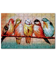 Cakapuzzle Daldaki Renkli Kuş Sanatsal Görsel Puzzle Yapboz MDF (Ahşap) (255 Parça)