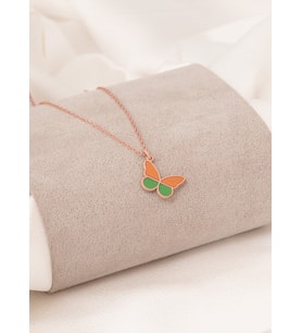 MİNELİ KELEBEK KOLYE (Rose)