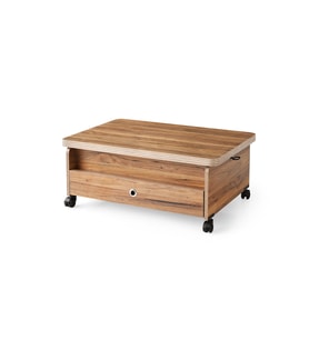 SEFA HOME ÇEKMECELİ TEKERLEKLİ SİHİRLİ SEHPA 106R (Antrasit - Ceviz)