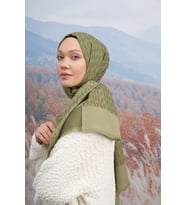 70 X 190 COTTON MONOGRAM DESEN ŞAL - AR 3098 03047 (Haki)