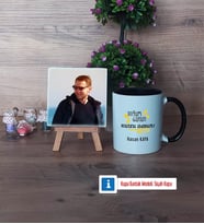 Doğum Günü Hediyesi Fotoğraflı Dekoratif Taş, Kupa Bardak Beyaz Hediye (Model 11)