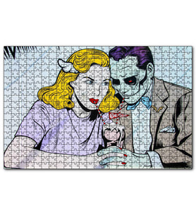 Cakapuzzle Joker ve Harley Quinn Vintage  Puzzle Yapboz MDF (Ahşap) (1000 Parça)
