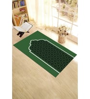 EVDEYA Dijital Baskılı Yıkanabilir Silinebilir Şık Namazlık Seccade 70x130 cm, SECCADE-8-GRİ, (Yeşil)