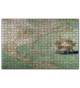 Cakapuzzle Kuzey ve Orta Amerika Eski Haritası  Puzzle Yapboz MDF (Ahşap) (500 Parça)