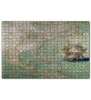 Cakapuzzle Kuzey ve Orta Amerika Eski Haritası  Puzzle Yapboz MDF (Ahşap) (500 Parça)