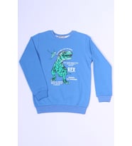 ERKEK ÇOCUK SWEAT DİNOZOR BASKILI RİBANALI C54 (Açık Mavi)