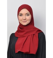 Caz Krep Tesettür Şal (Bordo)
