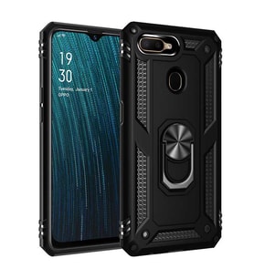 Oppo A7X Kılıf Yüzüklü Zırh Tank Vega (Siyah)