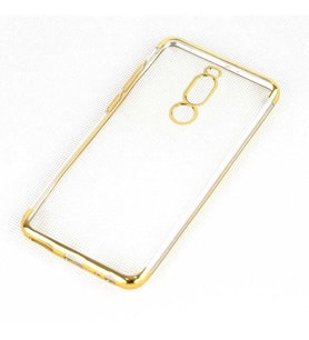 Meizu Note 8 İnce Köşeleri Renkli Şeffaf Kaliteli Kılıf (Gold)