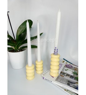 Dekoratif Beton Şamdan/Mumluk Seti 3lü Set (Sarı)