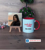 Sosyal Hizmet Uzmanı Fotoğraflı Dekoratif Taş, Kupa Bardak Beyaz Hediye (Model 2)