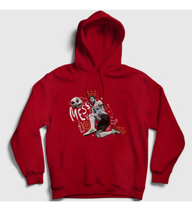 Presmono Unisex Kırmızı 10 Argentina Soccer Futbol Lionel Messi Kapüşonlu Sweatshirt 313752tt (Kırmızı)