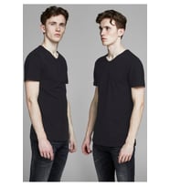 Jack & Jones Beyaz 2li Paket V Yaka Tshirt - 12133914 (Siyah)