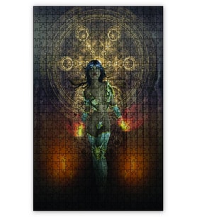 Cakapuzzle Fantezi Karanlık Cadı Savaşçı Puzzle Yapboz MDF (Ahşap) (500 Parça)