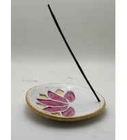 Lotus Desenli Tütsülük - hediyelik kutusunda - hediyeli (Beyaz)