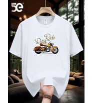 Unisex Ride River Baskılı Tasarım Tshirt (A.Beyaz)
