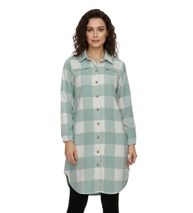 Kadın Oduncu Gömlek Tunik BGL-ST02454 (Mint Yeşili)
