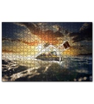 Cakapuzzle Günbatımı Okyanus Şişe Yengeç ve Kumsal Evi  Puzzle Yapboz MDF (Ahşap) (1000 Parça)