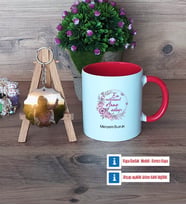Hamile Anne Adayı Kupa Bardak Beyaz ve Fotoğraflı Ahşap Anahtarlık Hediye (Model 2)