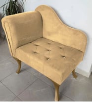Yeni Model Tekli Köşe Koltuğu Josefin Bench Gold Ayak (Vizon)