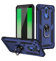 Huawei Mate 10 Lite Kılıf Zore Vega Yüzüklü Standlı Zırh Kılıf (Mavi)