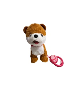 Kumandalı Pilli Yürüyen sesli Peluş Sevimli Köpek (Gri)