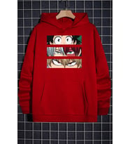 Unisex Makima Hugging Denji Baskılı Sweatshirt (A.Kırmızı)