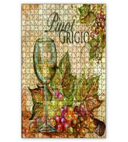 Cakapuzzle Beyaz Şarap Kadehi Üzüm Puzzle Yapboz MDF (Ahşap) (1000 Parça)