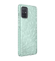 Samsung Galaxy A71 Kılıf Bumper Şeffaf Buzlu Kapak (Yeşil)