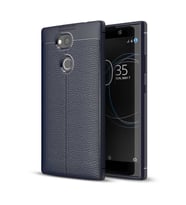 Sony Xperia XA2 Ultra Kılıf Deri Tarzı Niss Silikon Case (Lacivert)