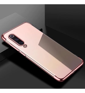 Xiaomi Mi 9 Lite Kılf Zore Dört Köşeli Lazer Silikon Kılıf (Rose)