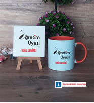Öğretim Üyesi Dekoratif Taş, Kupa Bardak Kırmızı Hediye Öğretmenler Günü Hediyesi (Model 12)