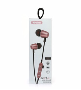 MS-T14 TF Kart Destekli Mıknatıslı Sporcu Metal Bluetooth Kulak içi Kulaklık (Rose)