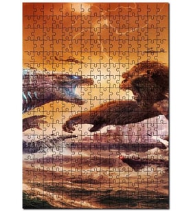 Cakapuzzle Godzilla Kong Kral Kong Görsel Puzzle Yapboz MDF (Ahşap) (500 Parça)