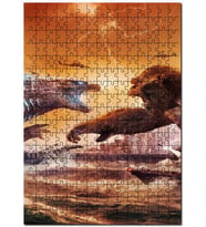 Cakapuzzle Godzilla Kong Kral Kong Görsel Puzzle Yapboz MDF (Ahşap) (500 Parça)