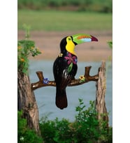 Büyük Boy Dekoratif Tukan Kuşu Farklı Renklerde Hediye Kutulu 1 Adet 23 x 26 cm (Sarı)