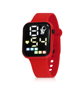 Polo Air Silikon Kordon Dijital Renkli Işıklı Unisex Kol Saati PL-1460B (Kırmızı)