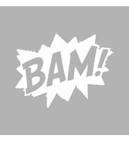 Bam Araba Sticker siyah 16x12 CM (Beyaz)