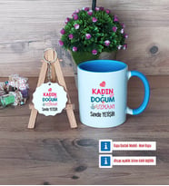 Kadın Doğum Uzmanı Kupa Bardak Kırmızı ve Ahşap Anahtarlık Hediye (Model 3)