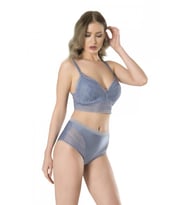 Fabony Bayan Dantelli Bralet Sütyen Külot Takımı 4020 (Mavi)